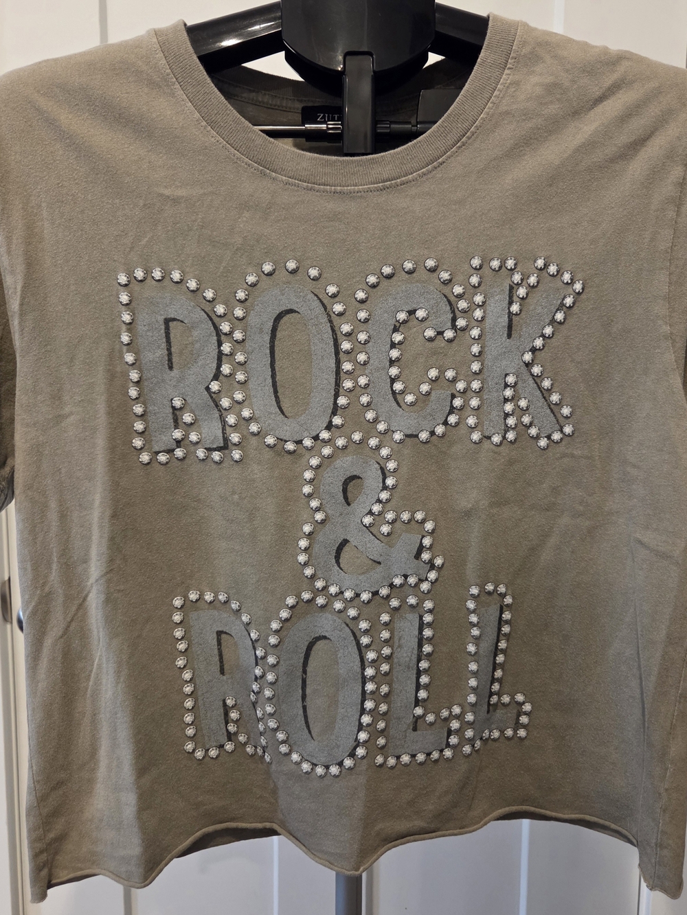 103. Womens Zutter Rock & Roll Raised Graphic Tee - Olive
